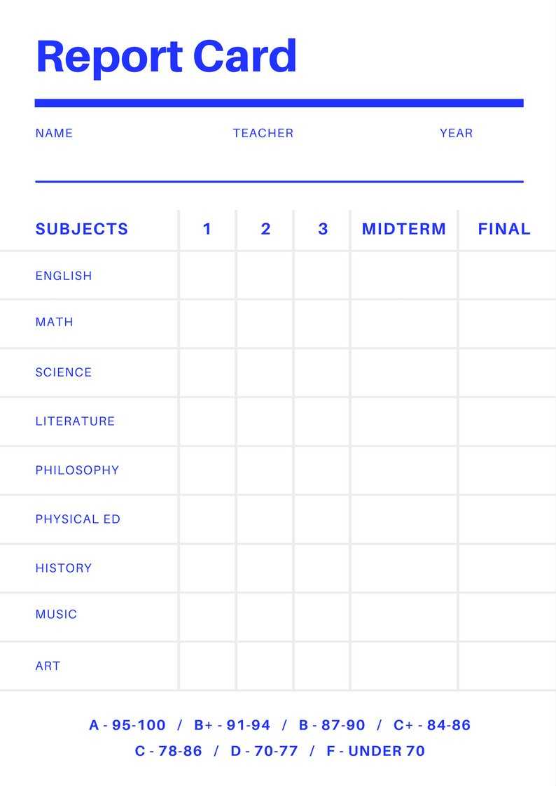 12 Report Card Template | Radaircars With Regard To Blank Report Card Template