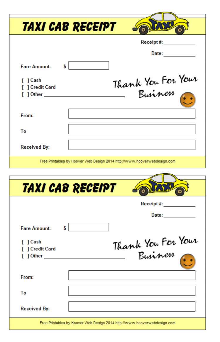 16+ Free Taxi Receipt Templates – Make Your Taxi Receipts Easily For Blank Taxi Receipt Template