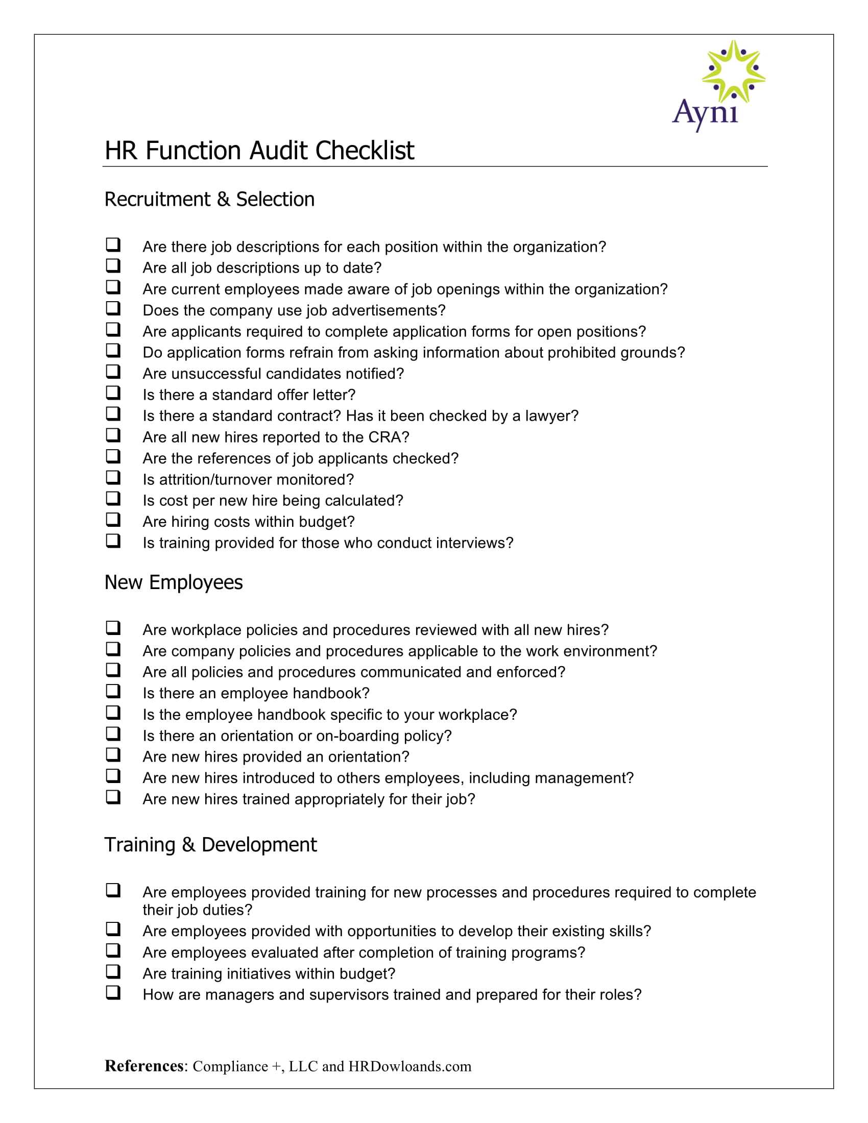 19+ Hr Checklist Examples – Pdf | Examples Within Sample Hr Audit Report Template