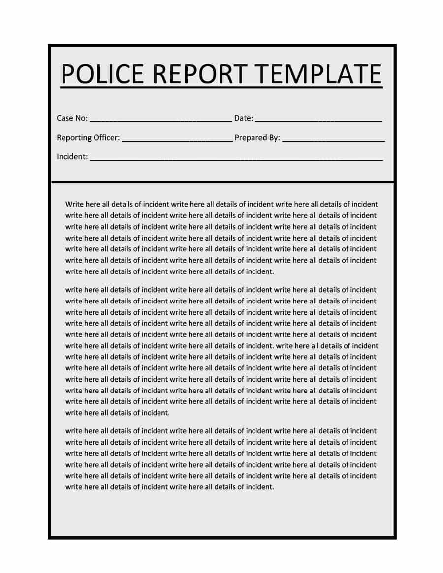 20+ Police Report Template & Examples [Fake / Real] ᐅ For Crime Scene Report Template