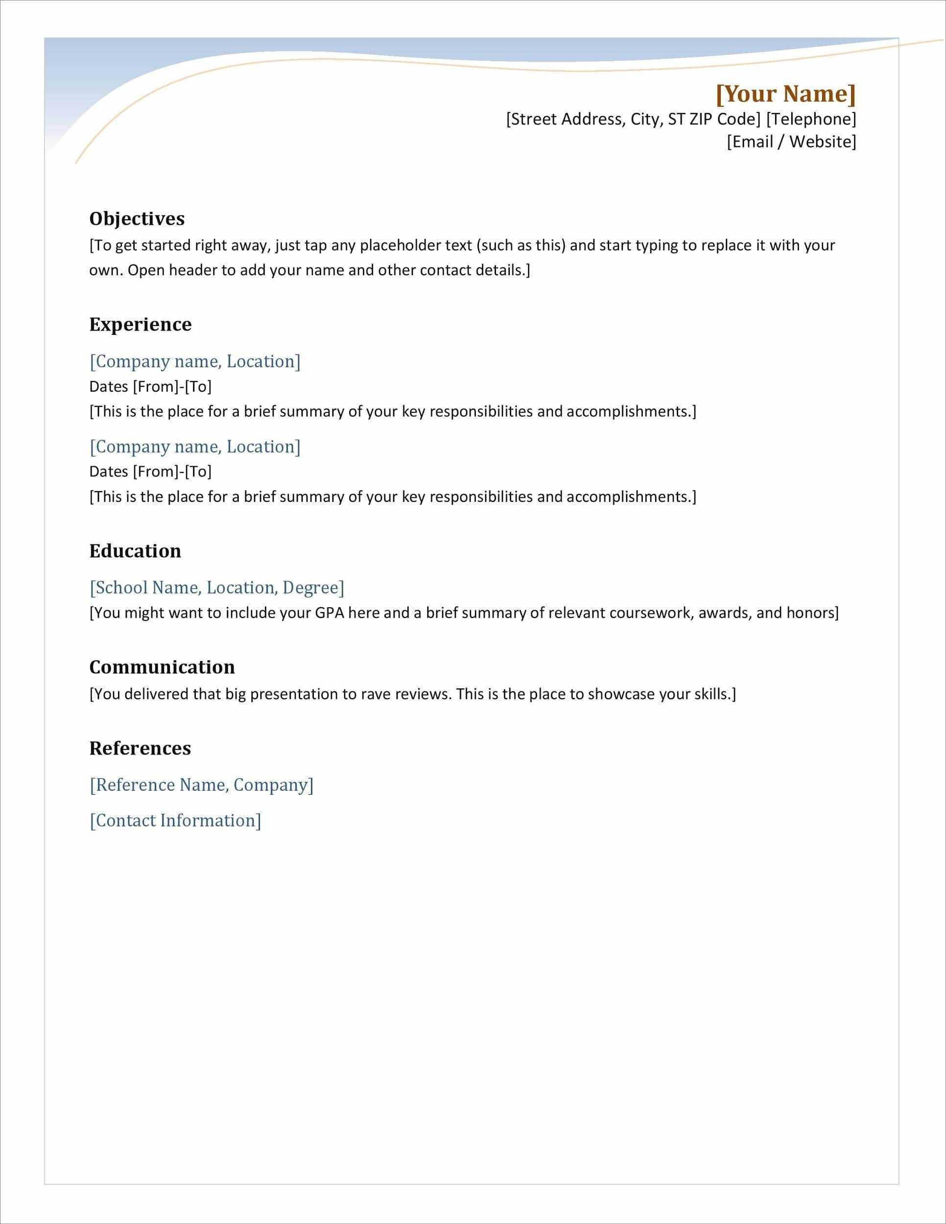 25 Resume Templates For Microsoft Word [Free Download] Intended For Simple Resume Template Microsoft Word