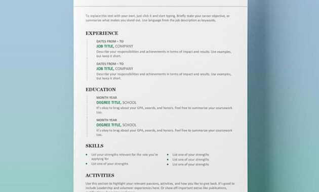 25 Resume Templates For Microsoft Word [Free Download] within Free Resume Template Microsoft Word