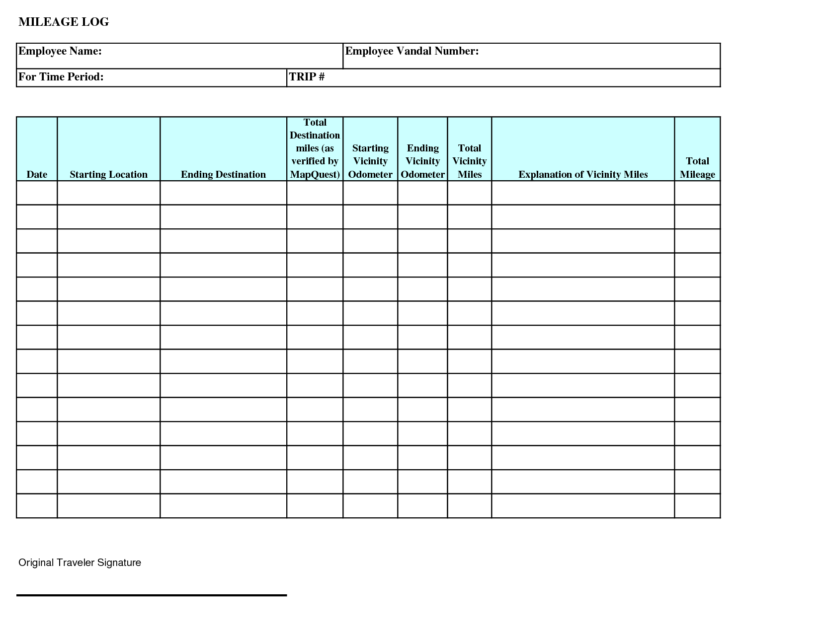 26+ Printable Mileage Log Examples - Pdf | Examples Pertaining To Mileage Report Template