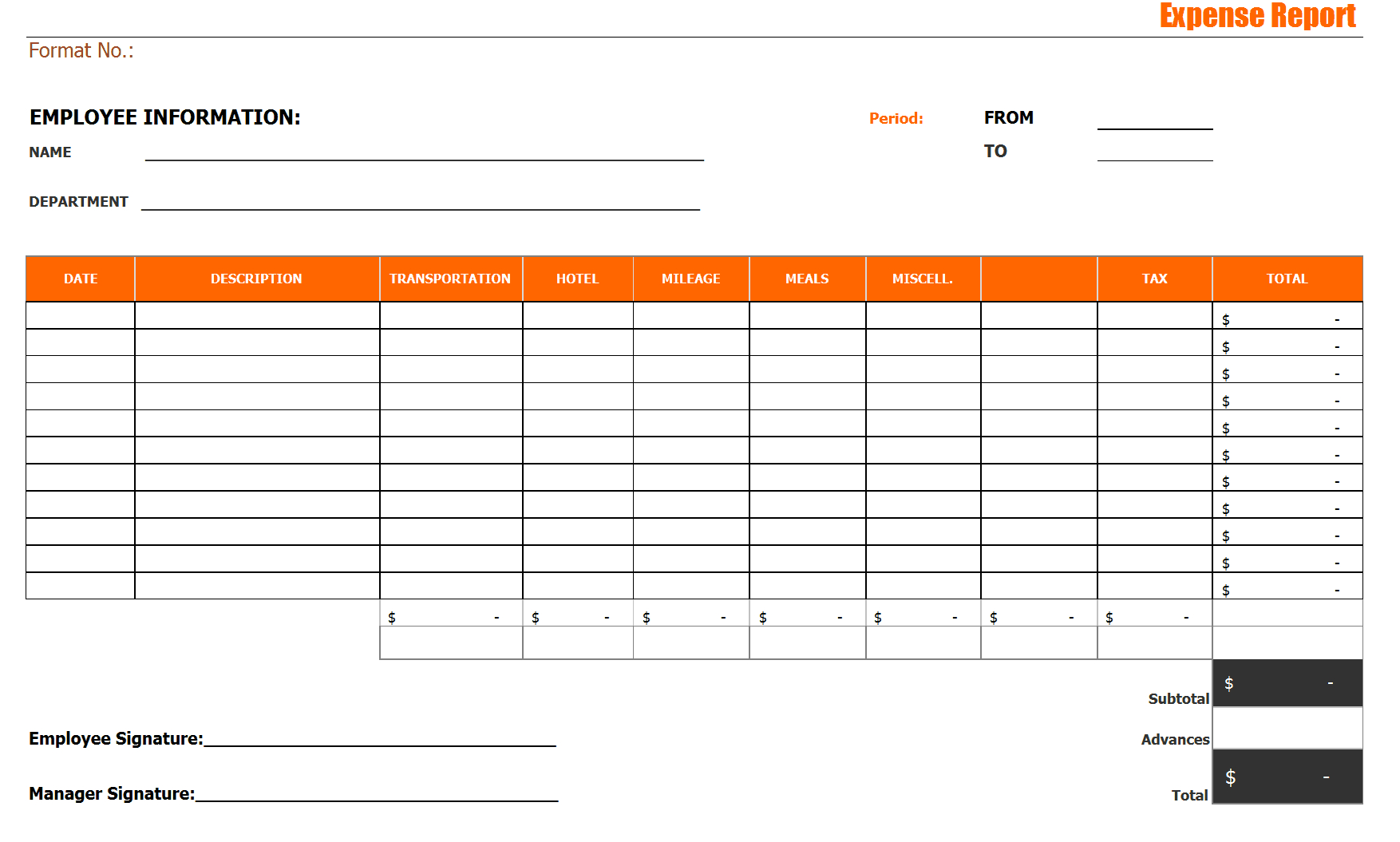 28+ Expense Report Templates – Word Excel Formats Within Microsoft Word Expense Report Template