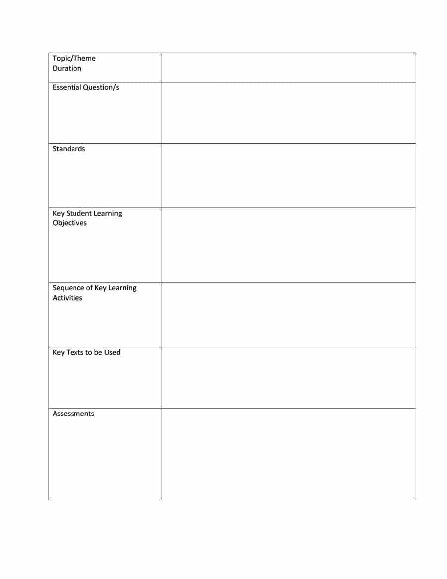 39 Best Unit Plan Templates [Word, Pdf] ᐅ Template Lab Intended For Blank Unit Lesson Plan Template