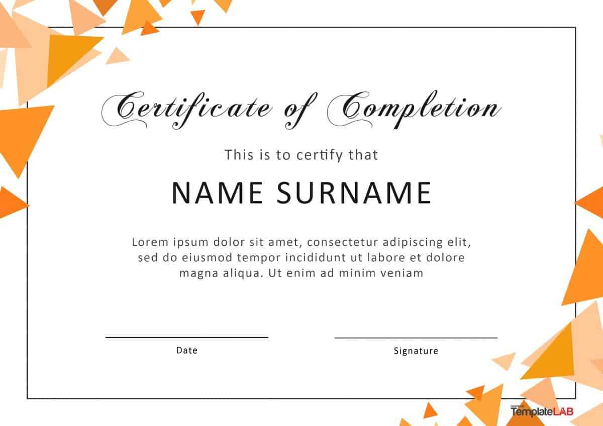 40 Fantastic Certificate Of Completion Templates [Word Intended For Blank Award Certificate Templates Word