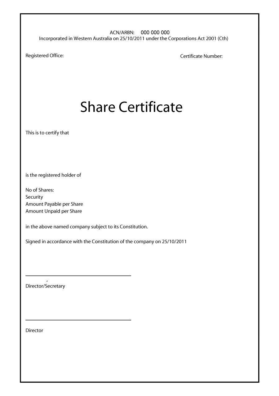 40+ Free Stock Certificate Templates (Word, Pdf) ᐅ Template Lab Regarding Blank Share Certificate Template Free