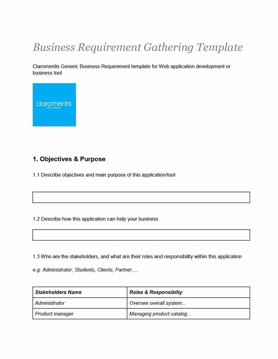 40+ Simple Business Requirements Document Templates ᐅ Pertaining To Product Requirements Document Template Word