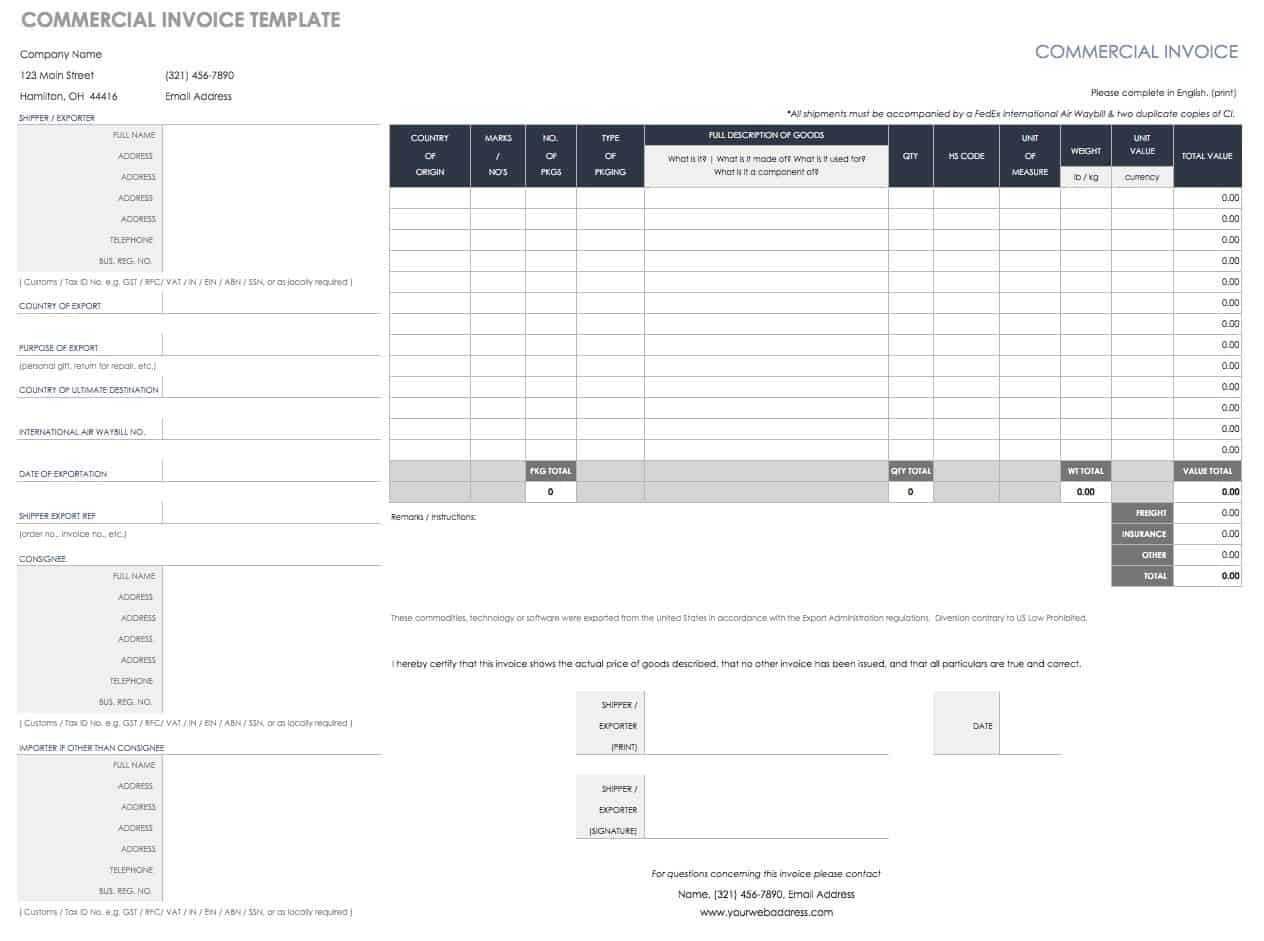 55 Free Invoice Templates | Smartsheet Intended For Commercial Invoice Template Word Doc