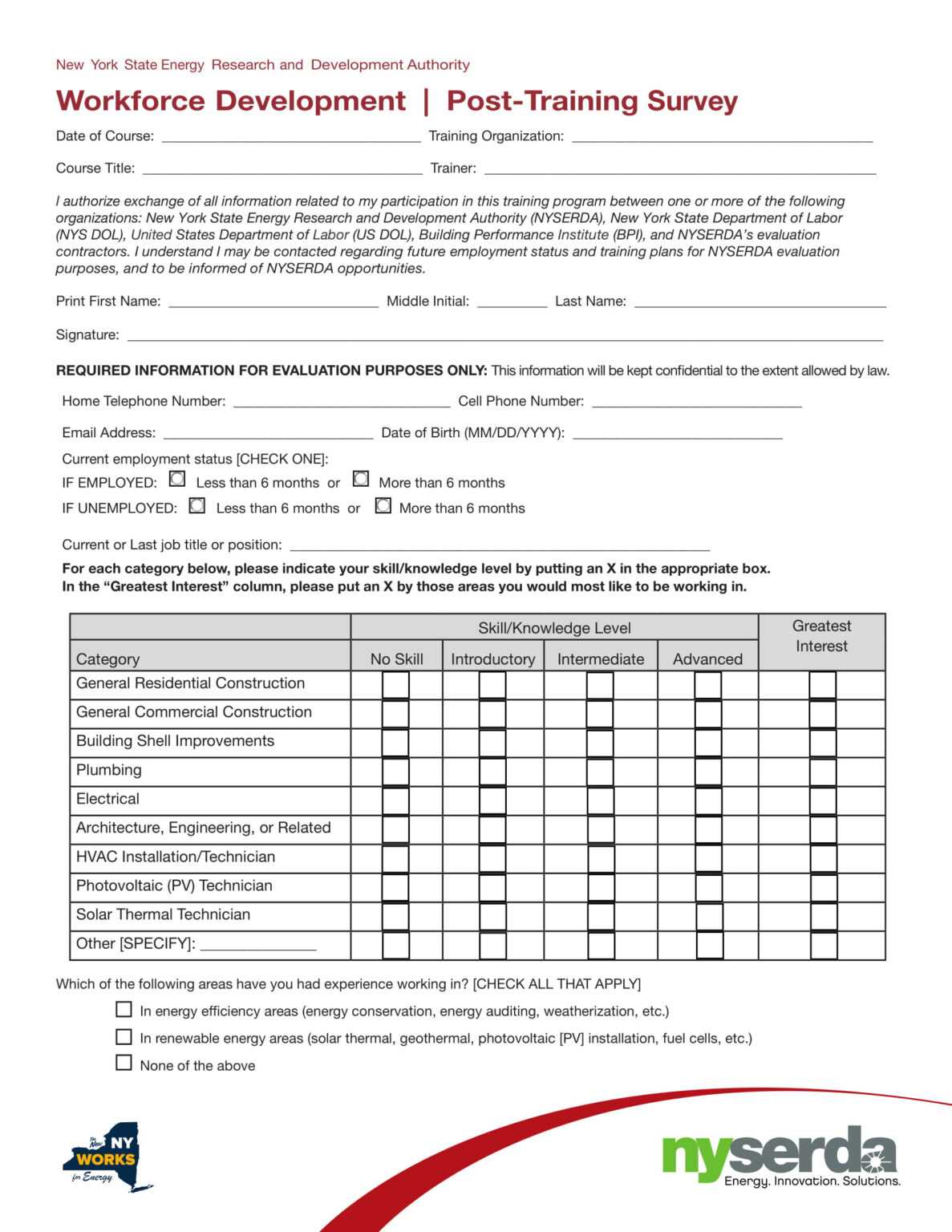 After Training Report Template