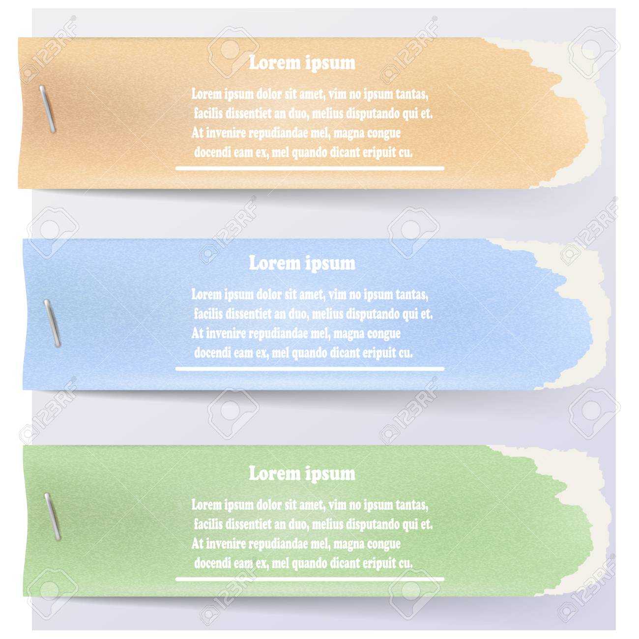 Abstract Color Paper Banners For Infographic Staples. Vector.. With Staples Banner Template