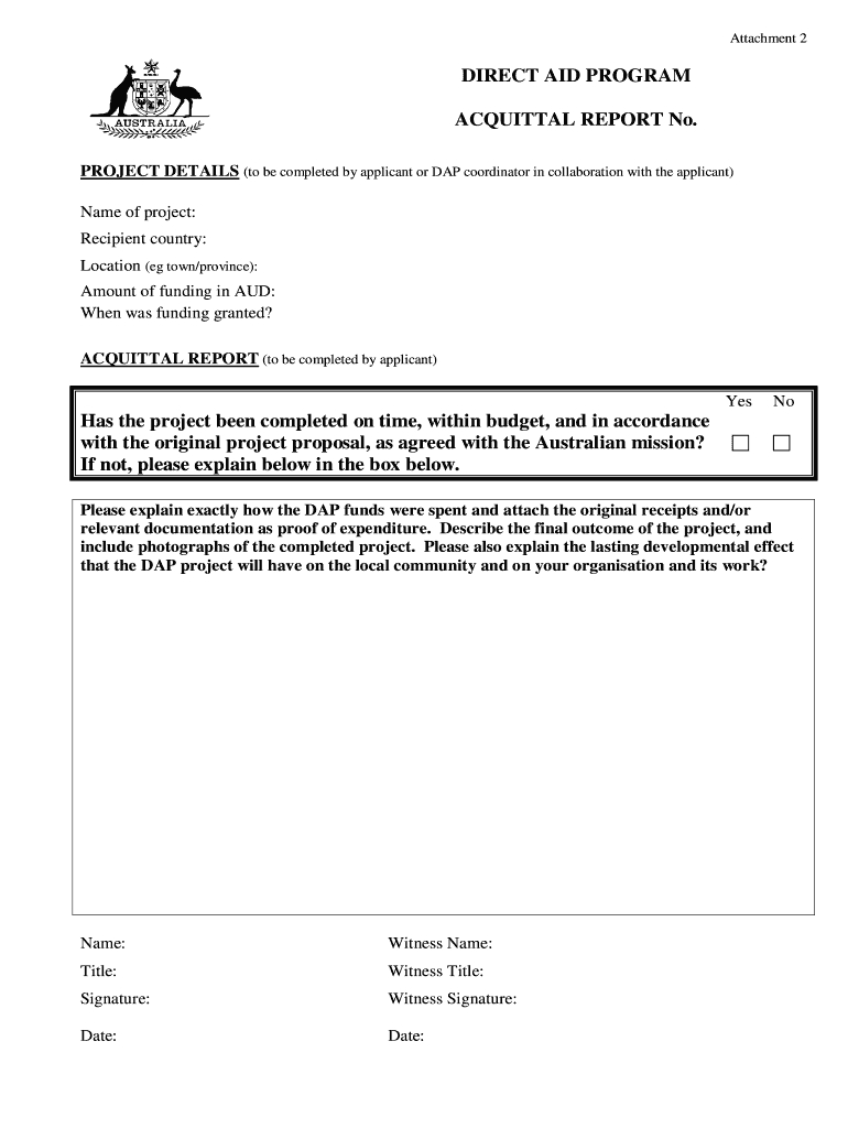 Acquittal Form – Fill Online, Printable, Fillable, Blank Regarding Acquittal Report Template