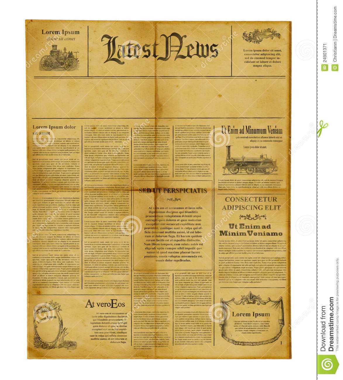 Antique Newspaper Template Stock Image. Image Of News – 24901371 With Blank Old Newspaper Template