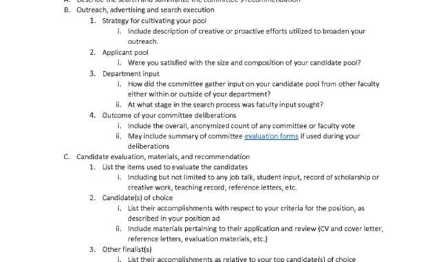 Appendix G: Sample Committee Finalist Recommendation Report inside Recommendation Report Template
