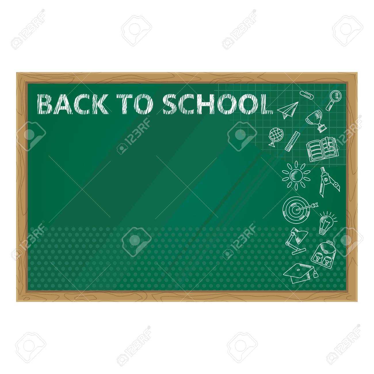 Back To School. Whiteboard In Classroom Poster And Banner Template.. In Classroom Banner Template