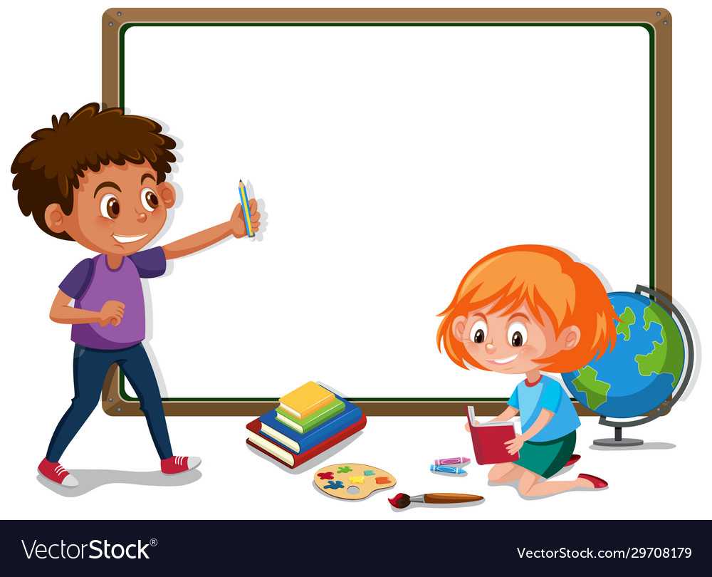 Banner Template With Boy And Girl In Classroom Inside Classroom Banner Template