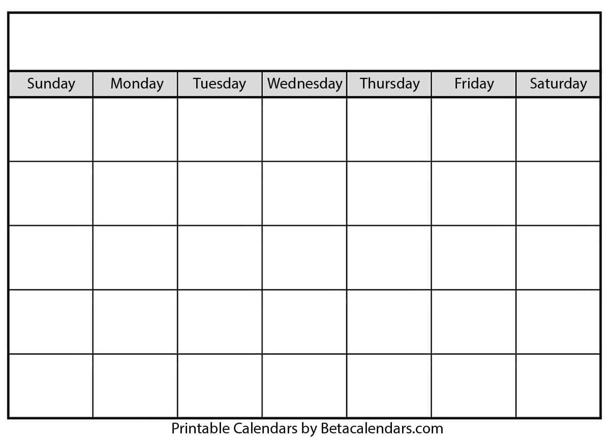 Blank Calendar – Beta Calendars Pertaining To Blank Calender Template