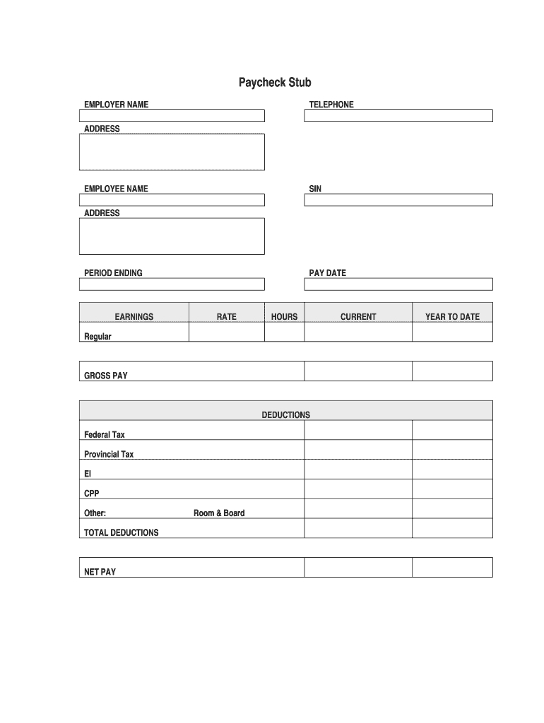 Blank Check Stubs – Milas.westernscandinavia Within Blank Pay Stubs Template