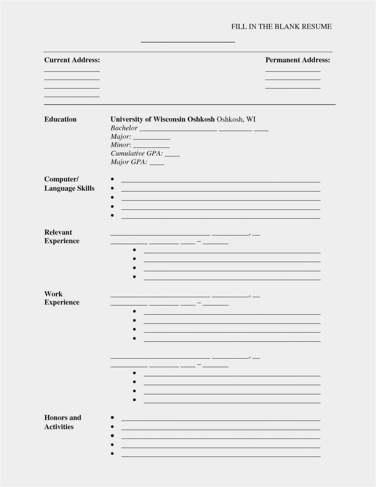 Blank Cv Format Word Download – Resume : Resume Sample #3945 With Blank Resume Templates For Microsoft Word