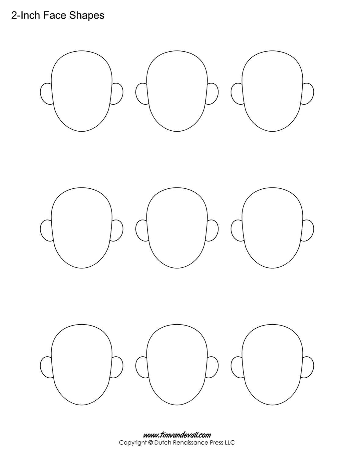 Blank Face Templates | Printable Face Shapes For Kids Throughout Blank Face Template Preschool