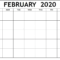Blank February 2020 Calendar – Manage Work Activities | 12 Within Blank Activity Calendar Template