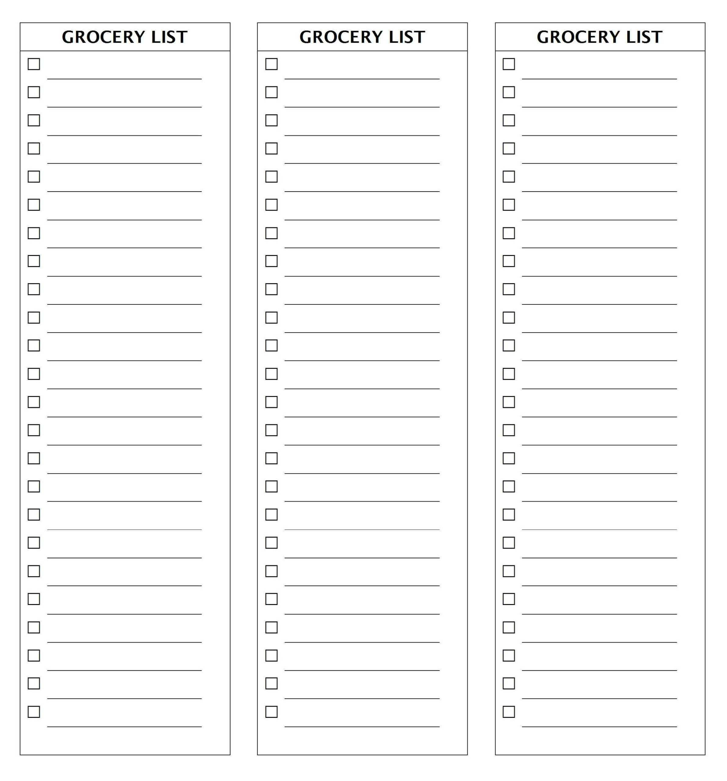 Blank Grocery List Printable - Milas.westernscandinavia Pertaining To Blank Grocery Shopping List Template