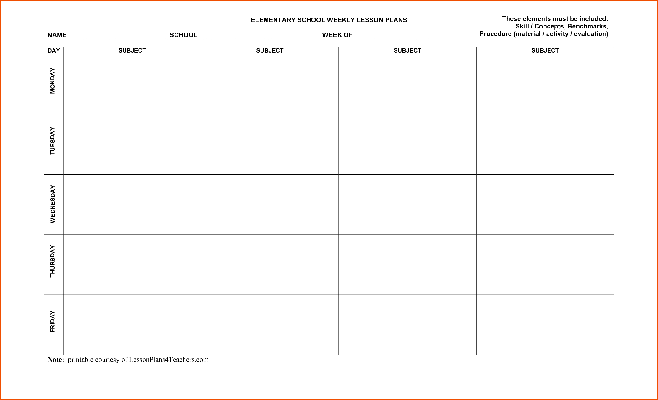 Blank Lesson Plan Sheet – Milas.westernscandinavia With Regard To Teacher Plan Book Template Word