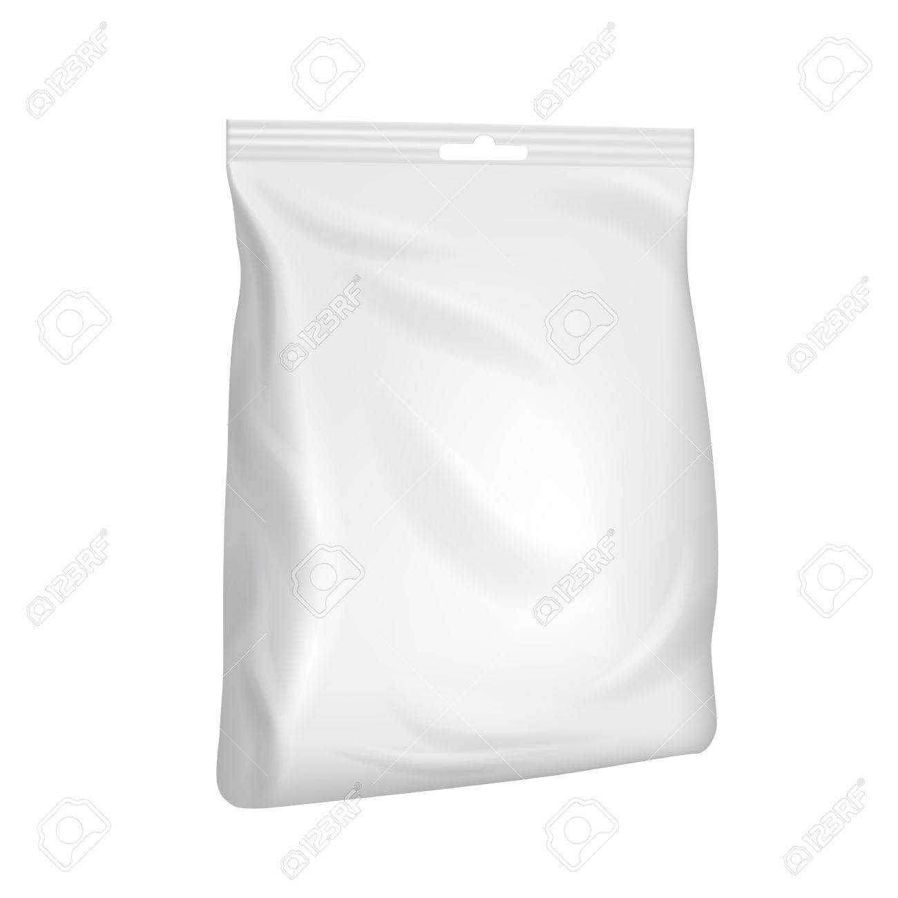 Blank Packaging Isolated On White Background. Foil Food Snack.. Regarding Blank Packaging Templates