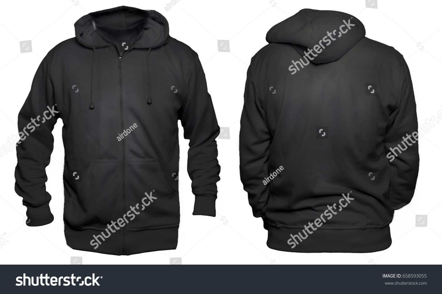 Blank Sweatshirt Mock Template Front Back Stock Photo (Edit Pertaining To Blank Black Hoodie Template