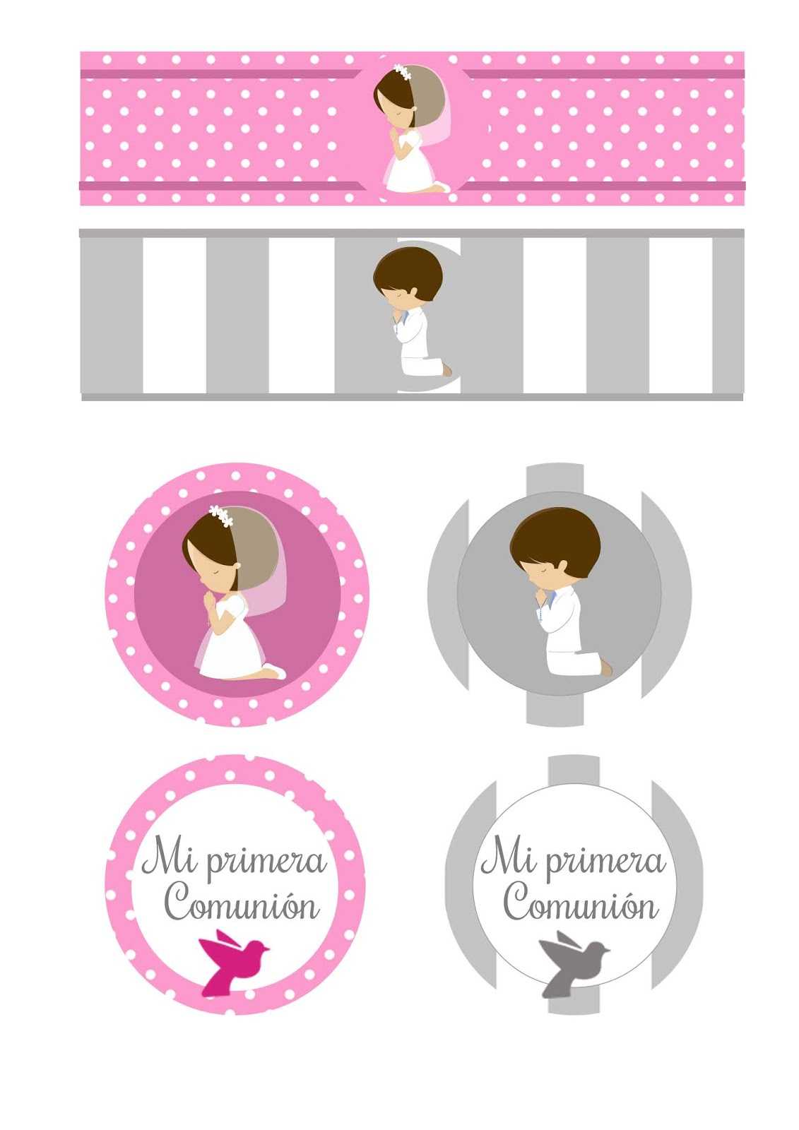 Boy And Girl First Communion: Free Printable Mini Kit. | Oh Pertaining To Free Printable First Communion Banner Templates
