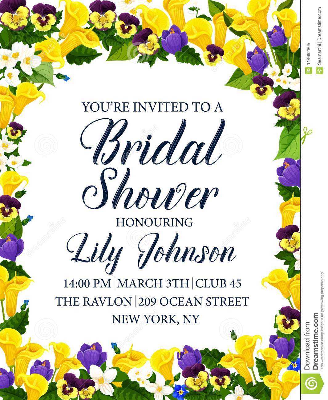 Bridal Shower Party Or Wedding Ceremony Invitation Stock Intended For Free Bridal Shower Banner Template