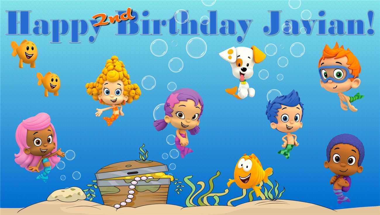 Bubble Guppies  Custom  Personalized Vinyl And 50 Similar Items Throughout Bubble Guppies Birthday Banner Template
