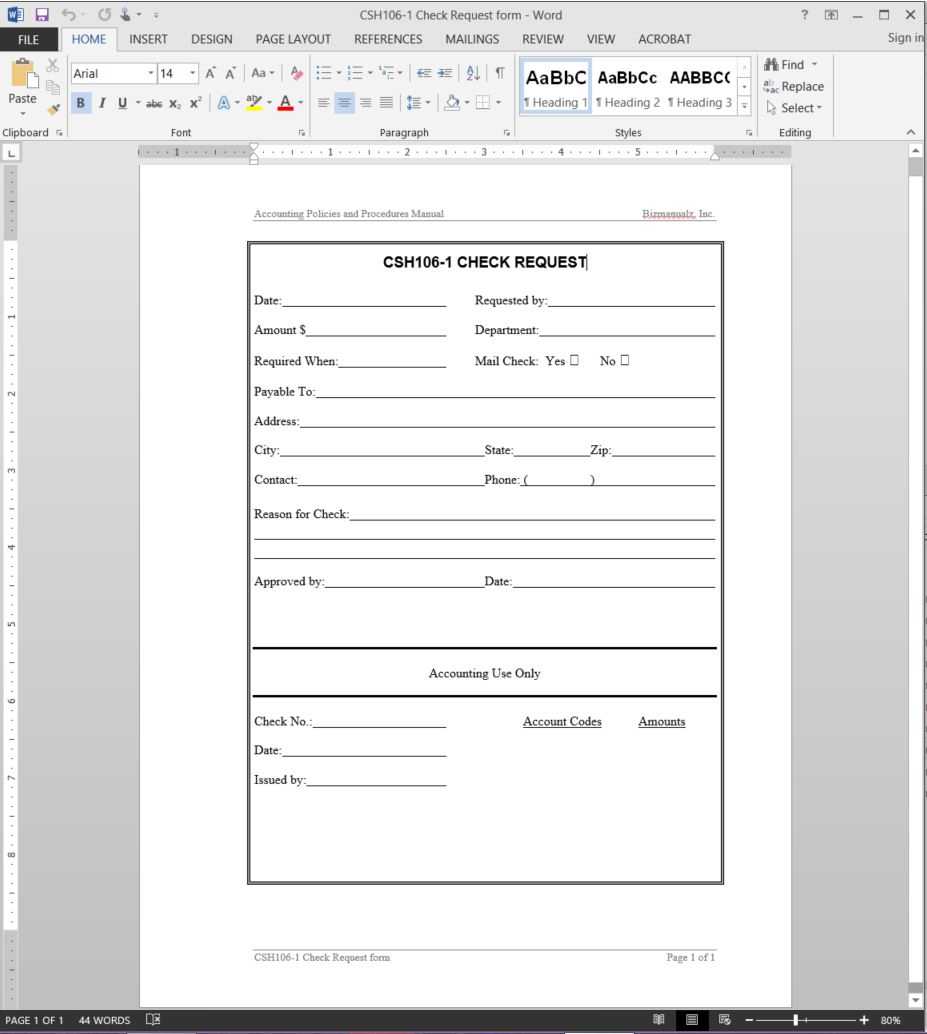 Check Request Template | Csh106 1 Pertaining To Check Request Template Word