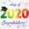 Class Of 2020 Year Graduation Banner, Awards Concept. Shining.. With Graduation Banner Template