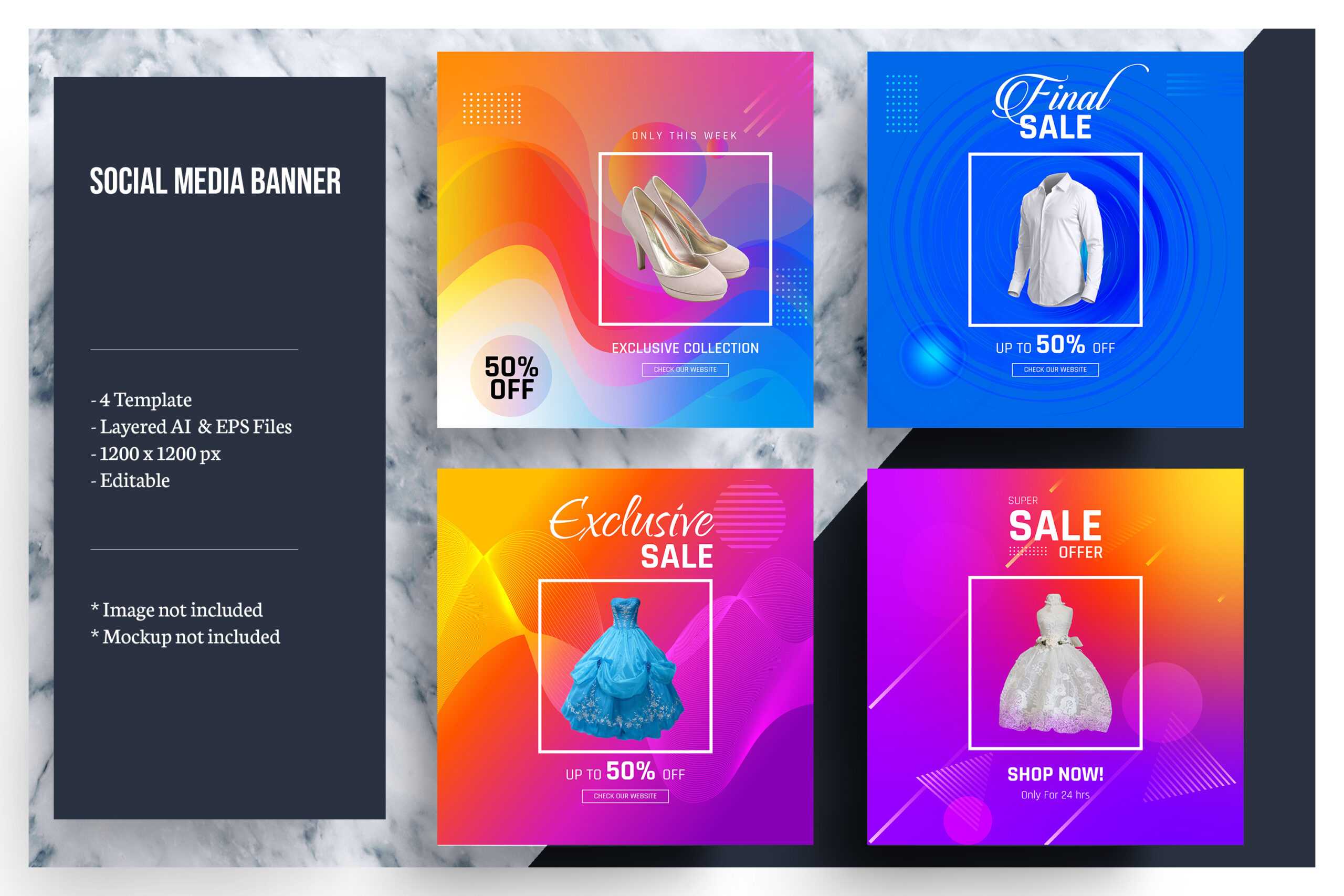 Colorful Social Media Banner Template Intended For Product Banner Template