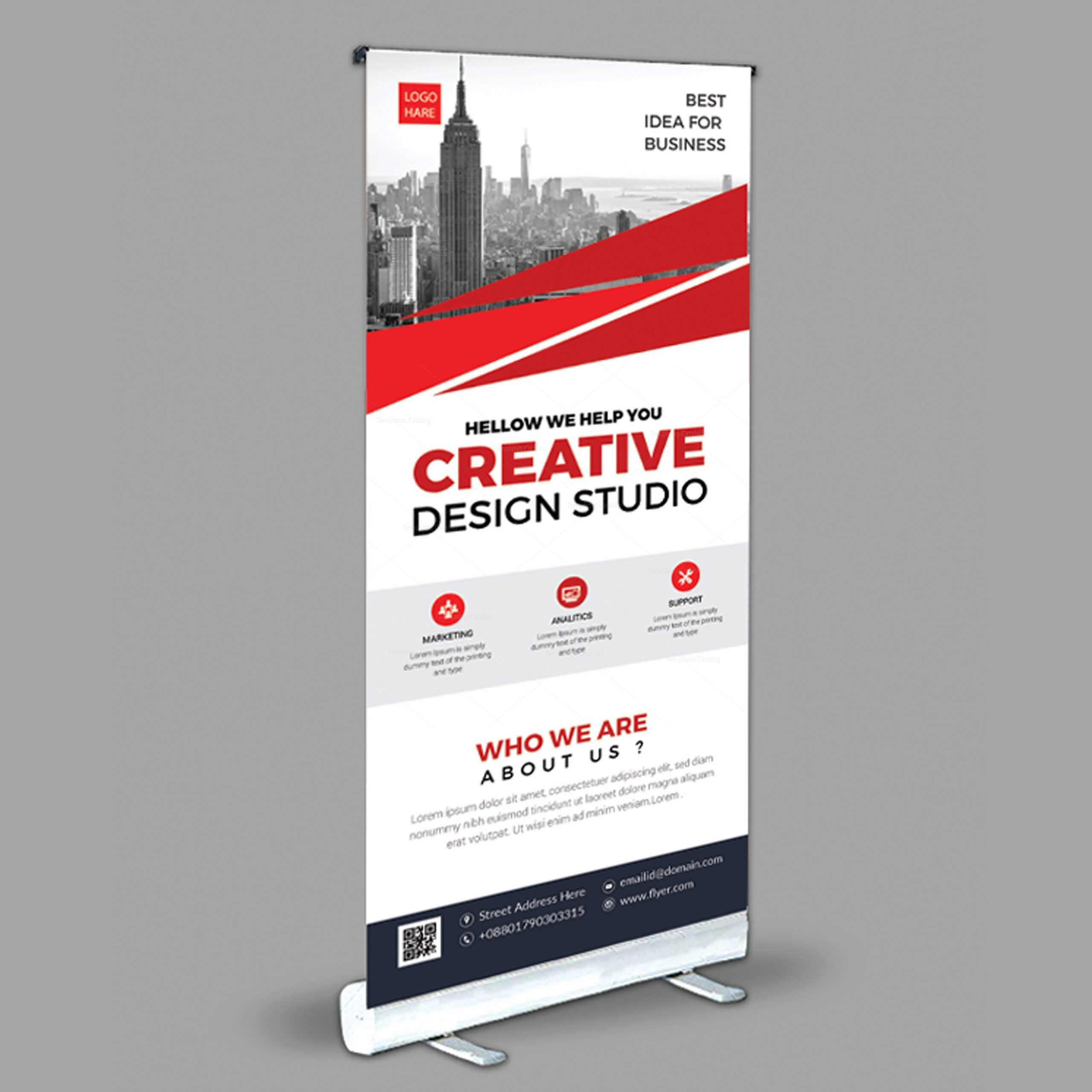 Creative Roll Up Banner Design Template 001971 Intended For Pop Up Banner Design Template