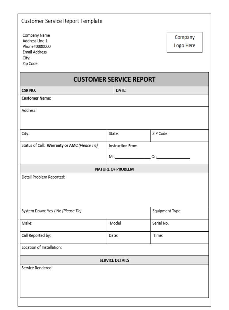 Customer Service Report Template – Excel Word Templates Pertaining To Customer Contact Report Template