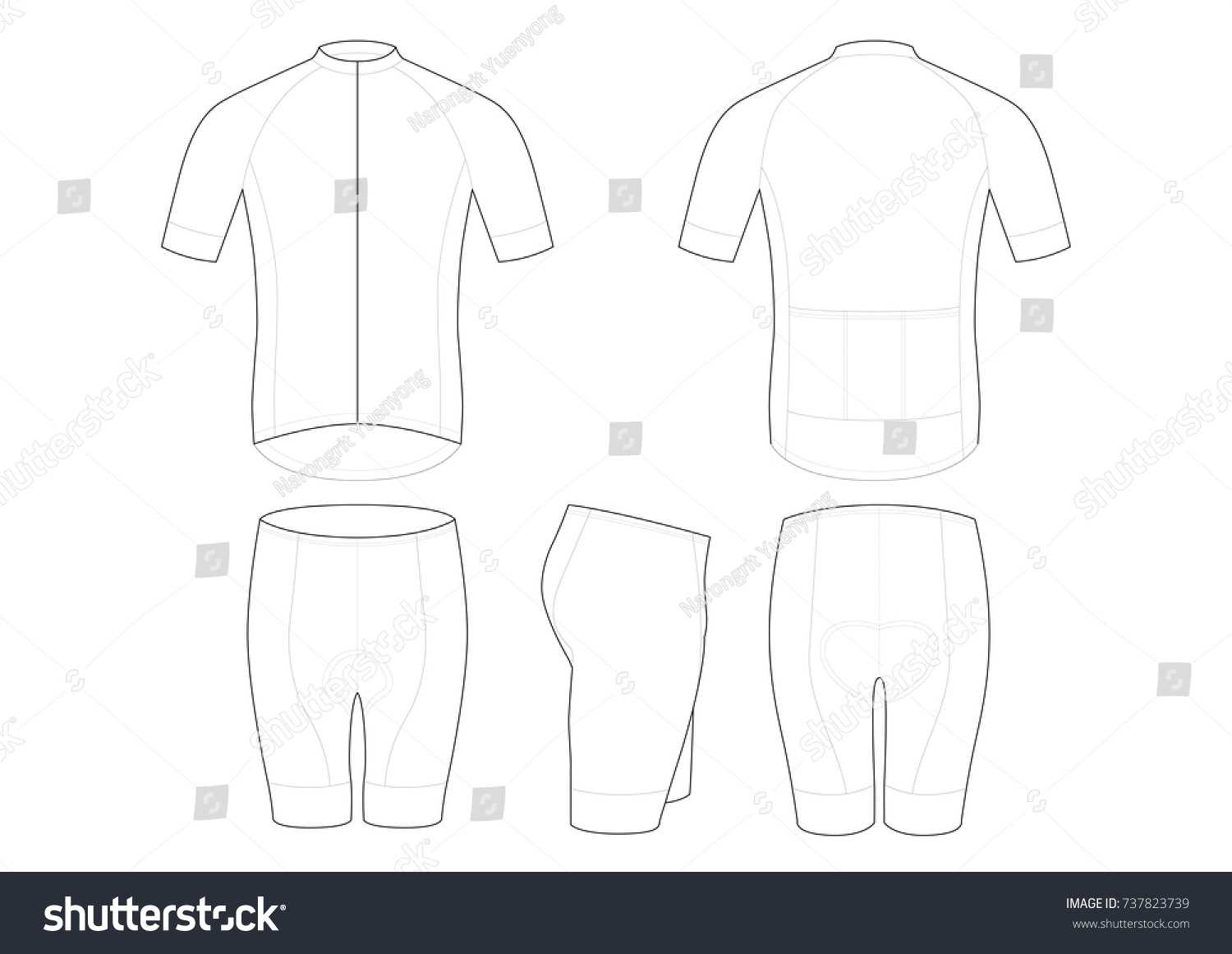 Cycling Jersey Template Design Stock Vector (Royalty Free In Blank Cycling Jersey Template