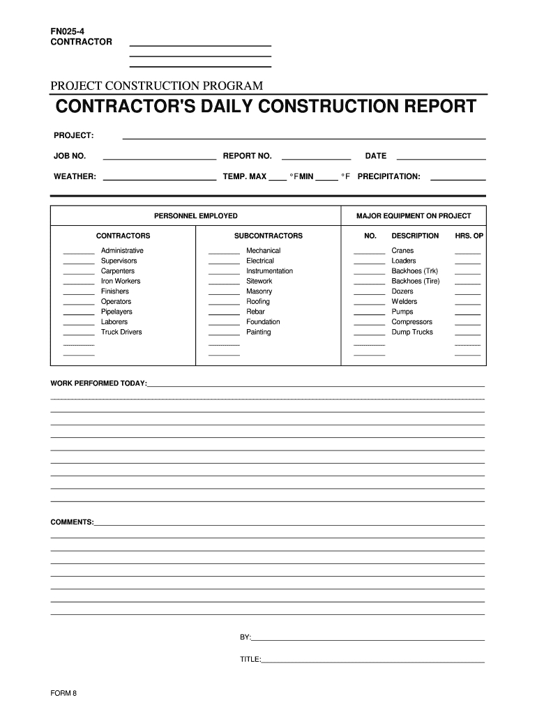 Daily Construction Log – Milas.westernscandinavia Intended For Construction Daily Report Template Free