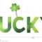 Decorative Word `lucky` With Cute Clover Symbol. Stock Within Good Luck Banner Template