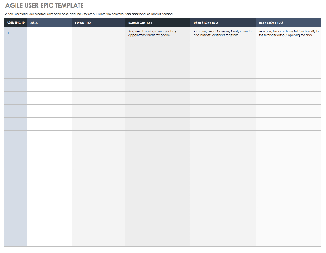 Download Free User Story Templates |Smartsheet Intended For User Story Template Word