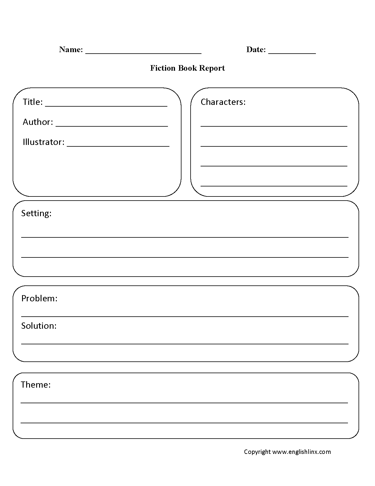 Englishlinx | Book Report Worksheets Intended For High School Book Report Template