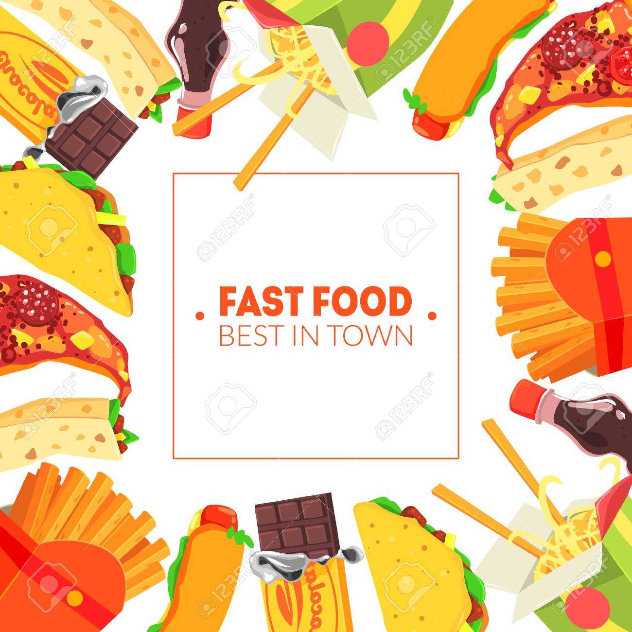 Fast Food Banner Template, Restaurant, Cafe Design Element, Poster,.. Within Food Banner Template