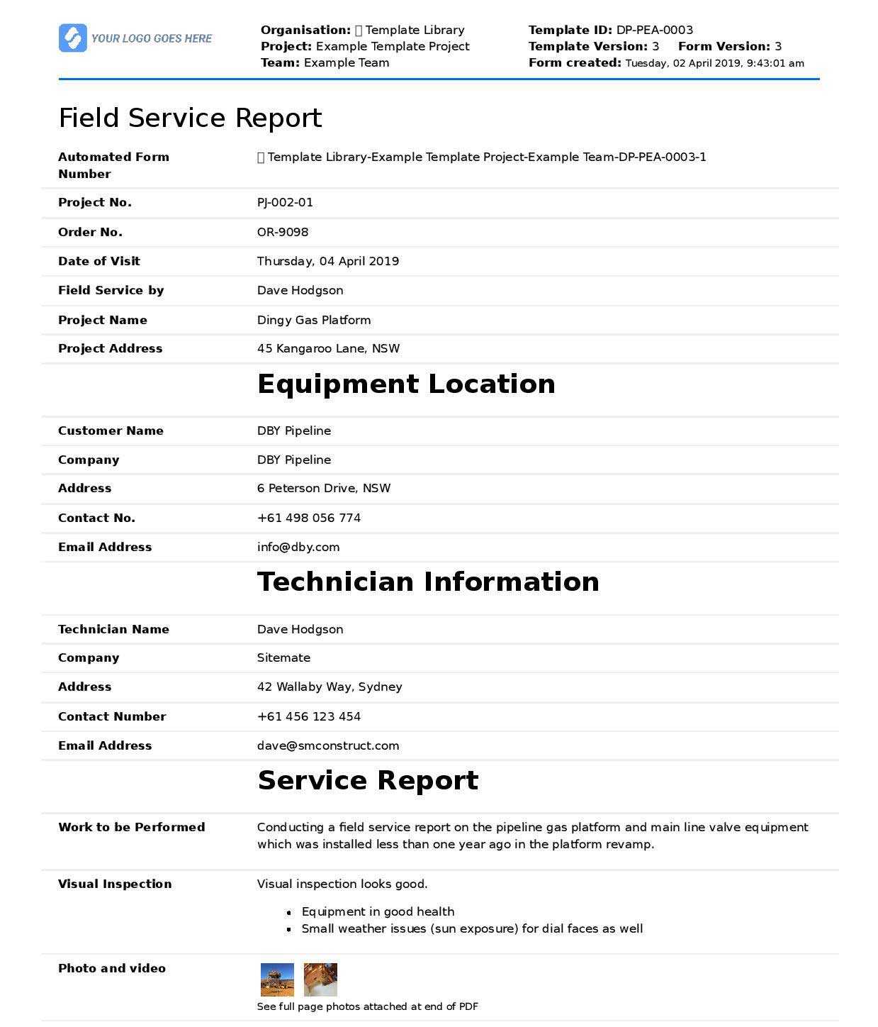 Field Service Report Software And App: Quick And Easy (Try Intended For Technical Service Report Template
