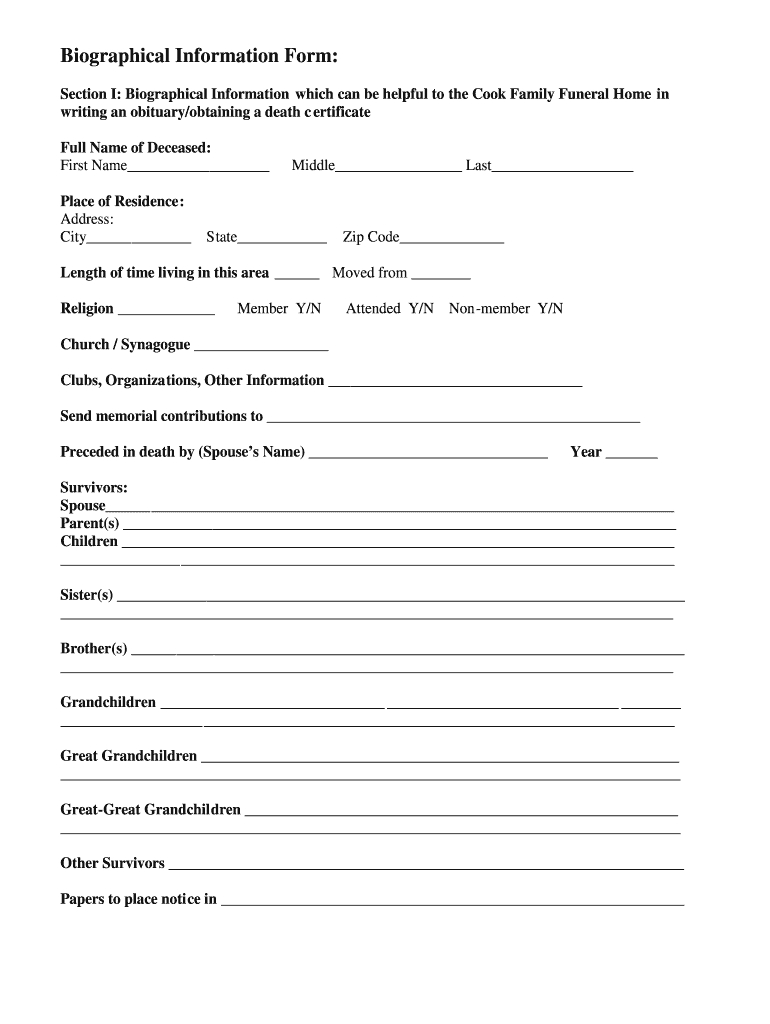 Fill In The Blank Obituary Template Pdf – Fill Online Regarding Fill In The Blank Obituary Template