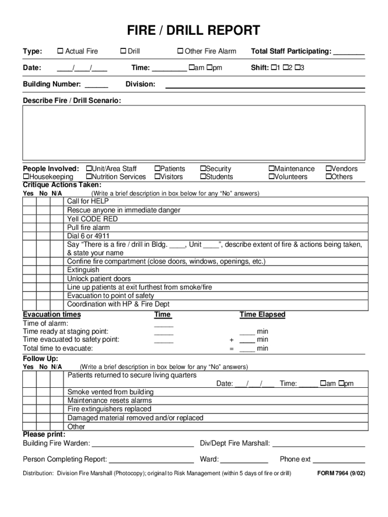 Fire Drill Report Form - 2 Free Templates In Pdf, Word Within Emergency Drill Report Template