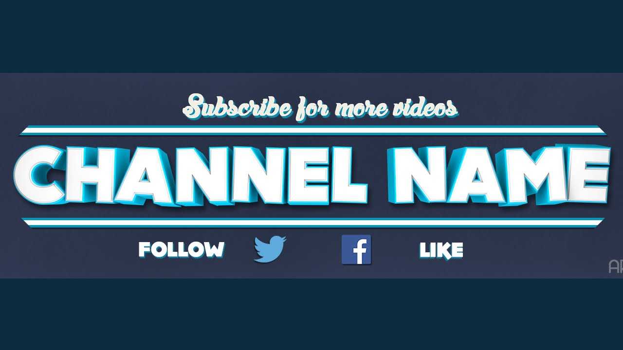 Free 3D Youtube Banner Template – Cinema4D Youtube Banner With Yt Banner Template