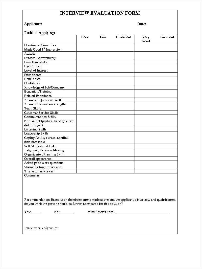 Free 9+ Interview Evaluation Form Examples In Pdf | Examples With Blank Evaluation Form Template