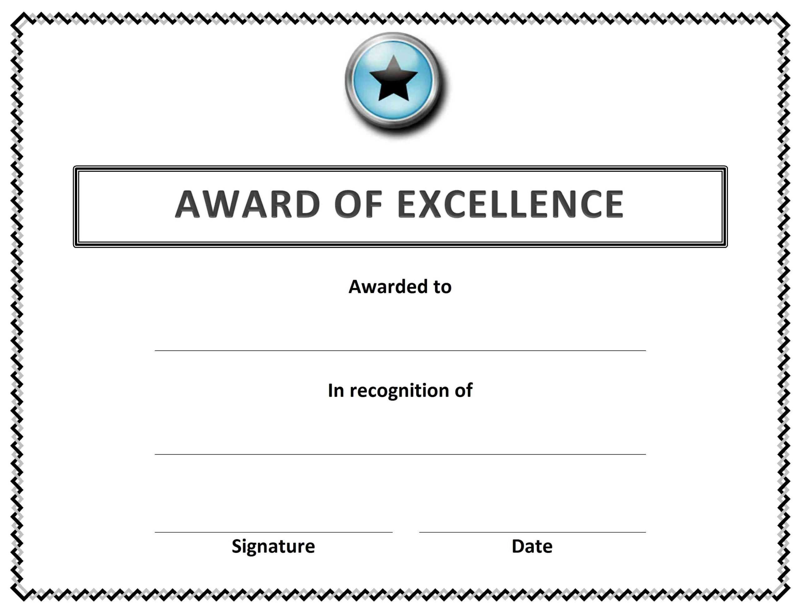 Free Award Templates – Milas.westernscandinavia In Blank Award Certificate Templates Word