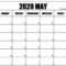 Free Blank May 2020 Printable Calendar Template [Pdf Throughout Blank Table Of Contents Template Pdf